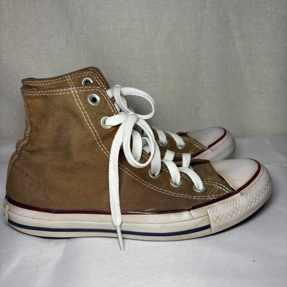 Converse Chuck Taylor All Star High Top Brown Canvas Sneakers Grunge Shoes - Picture 2 of 11